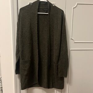 Banana Republic Olive Green/Charcoal Knit Long Cardigan